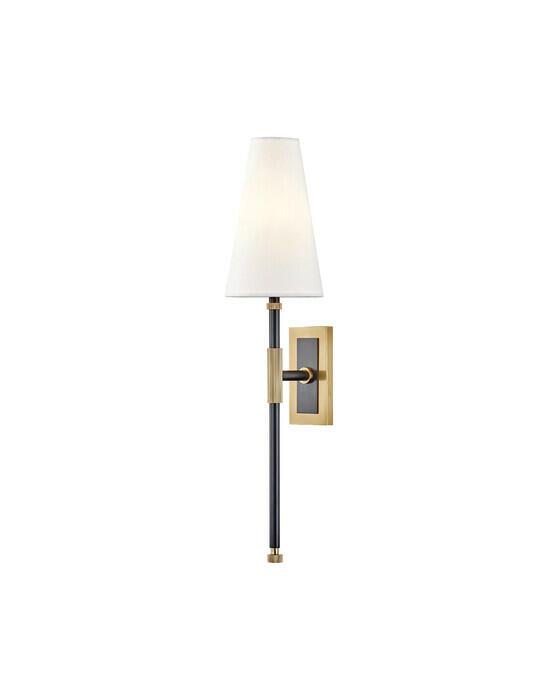 Bowery vegglampe antikk messing/svart