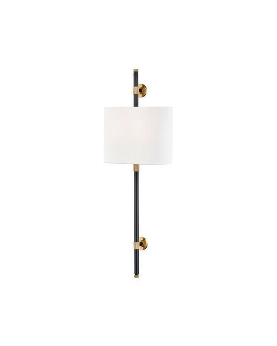 Bowery vegglampe antikk messing/svart