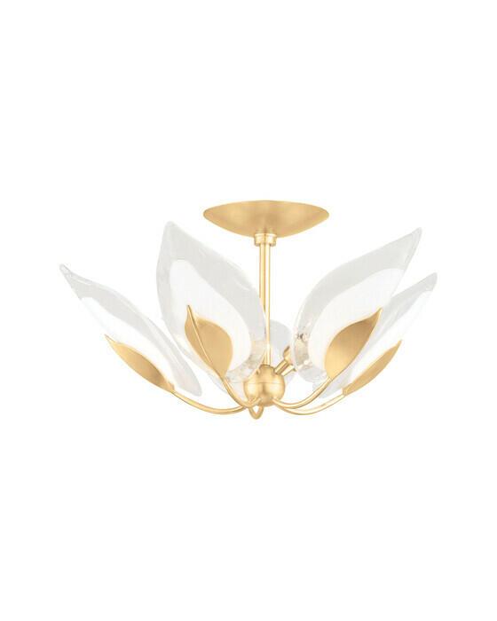 Blossom taklampe gull