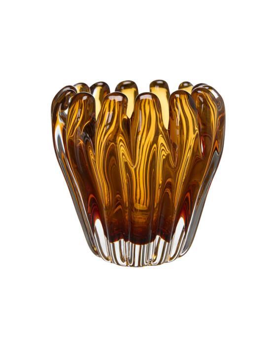 Julien lyslykt i ravfarget glass