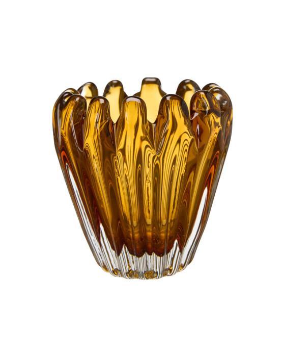 Julien lyslykt i ravfarget glass