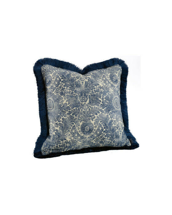 Medina pudebetræk frynser flower indigo OUTLET