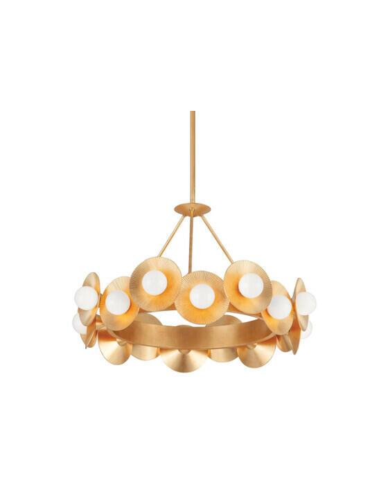 Hudson Valley Lighting Emerald kattokruunu vintagekultainen