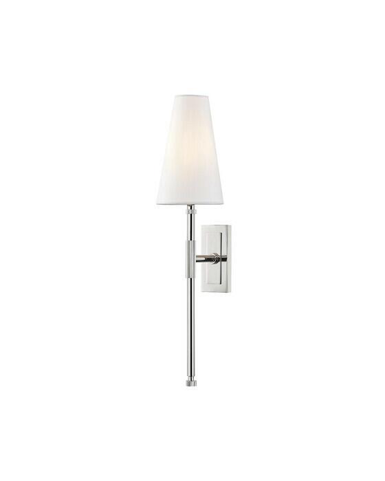 Bowery vegglampe i nickel
