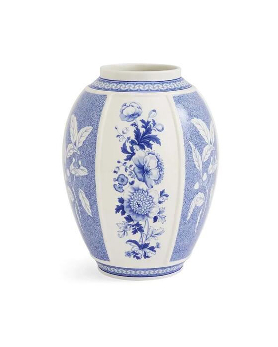 Blue Italian vase British Flowers