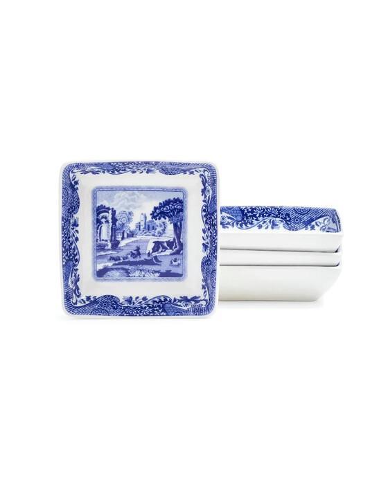 Blue Italian skål blå/hvit 4-pack