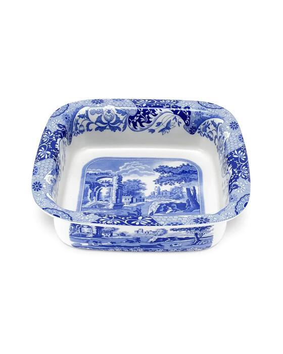 Blue Italian fyrkantig serveringsskål blå/vit