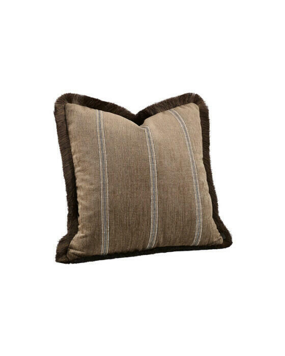 Serena pudebetræk frynser stripe chestnut OUTLET
