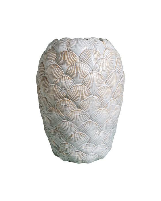 Pecten white vase