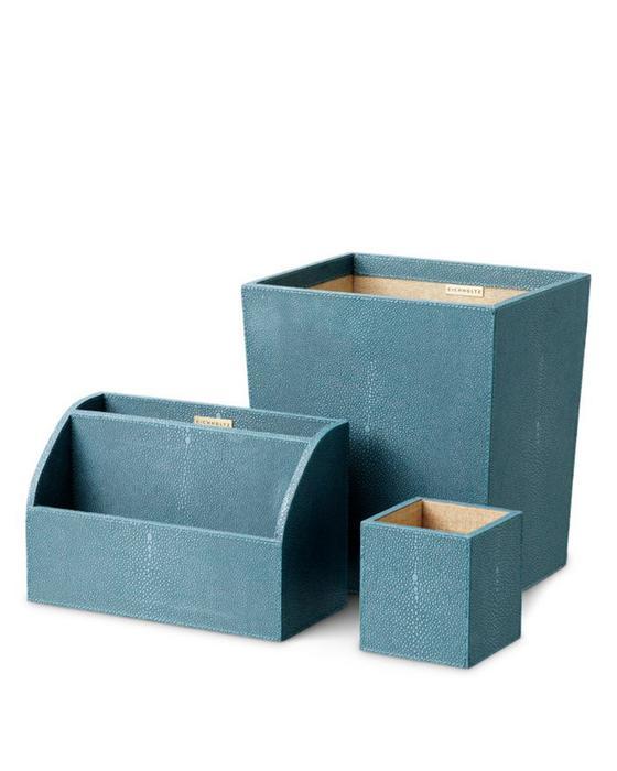 Scaleo skrivbordsset blue faux shagreen 3-set